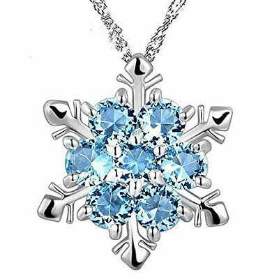 Snow Flake Pendant Necklace Winter Necklace Flower Woman Gift Silver Plated
