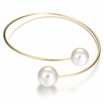 Silver Plated Pearl Crystal Cuff Bangle