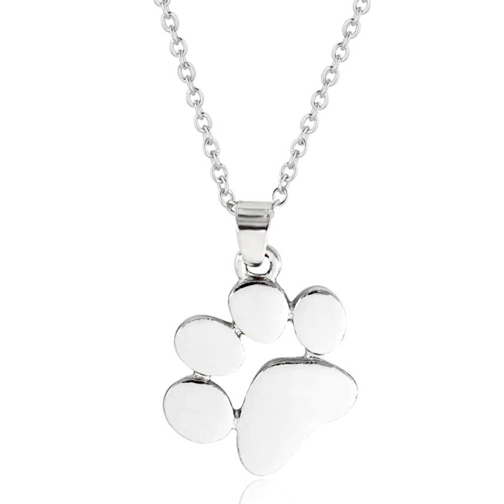 Maya's Grace Paw Print Pendant Necklace for Women, Gold and Silver Chain, Pet Lover's Gift