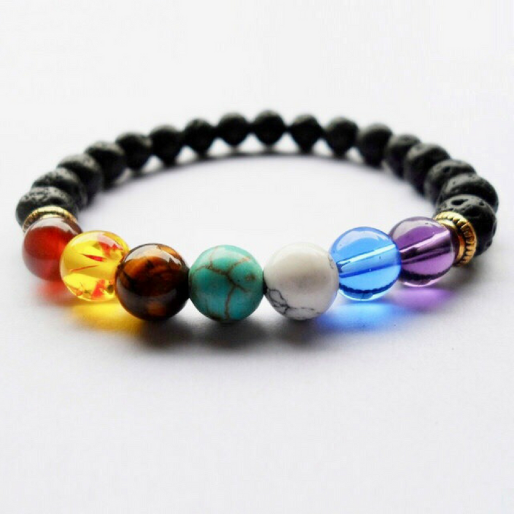 Maya's Grace Black Volcanic Lava Stone Chakra Natural Healing Stone Bracelet