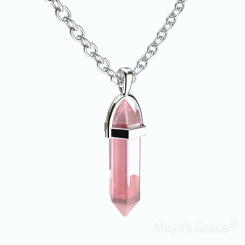 Maya's Grace Gem Stone Quartz Pendant Natural Crystal Necklaces for Women, Girls