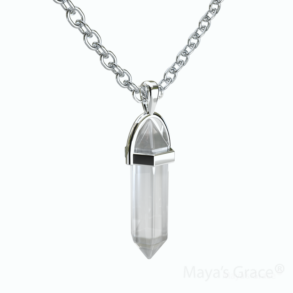 Maya's Grace Gem Stone Quartz Pendant Natural Crystal Necklaces for Women, Girls