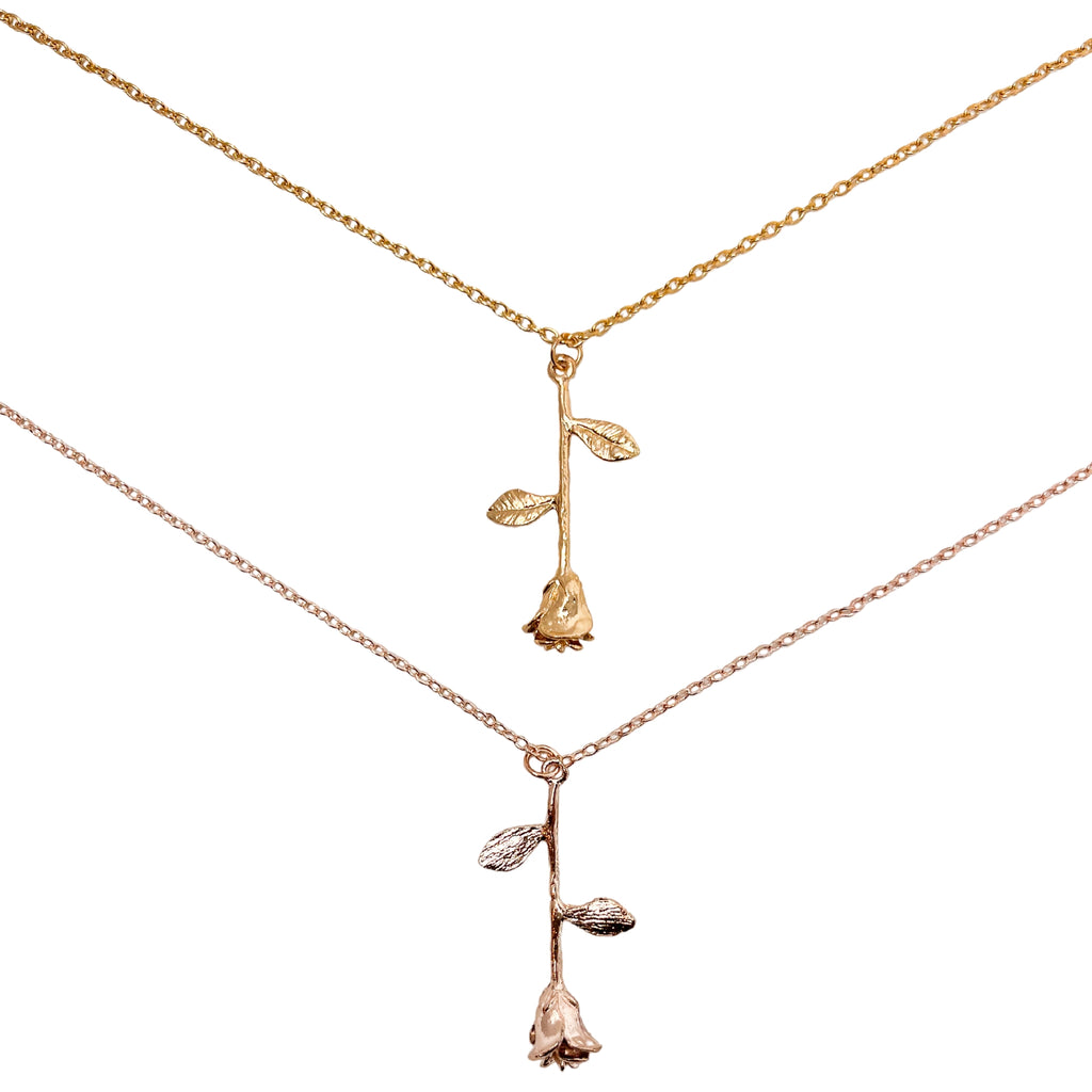 Maya's Grace Rose Necklace - Elegant Gold & Rose Gold Design