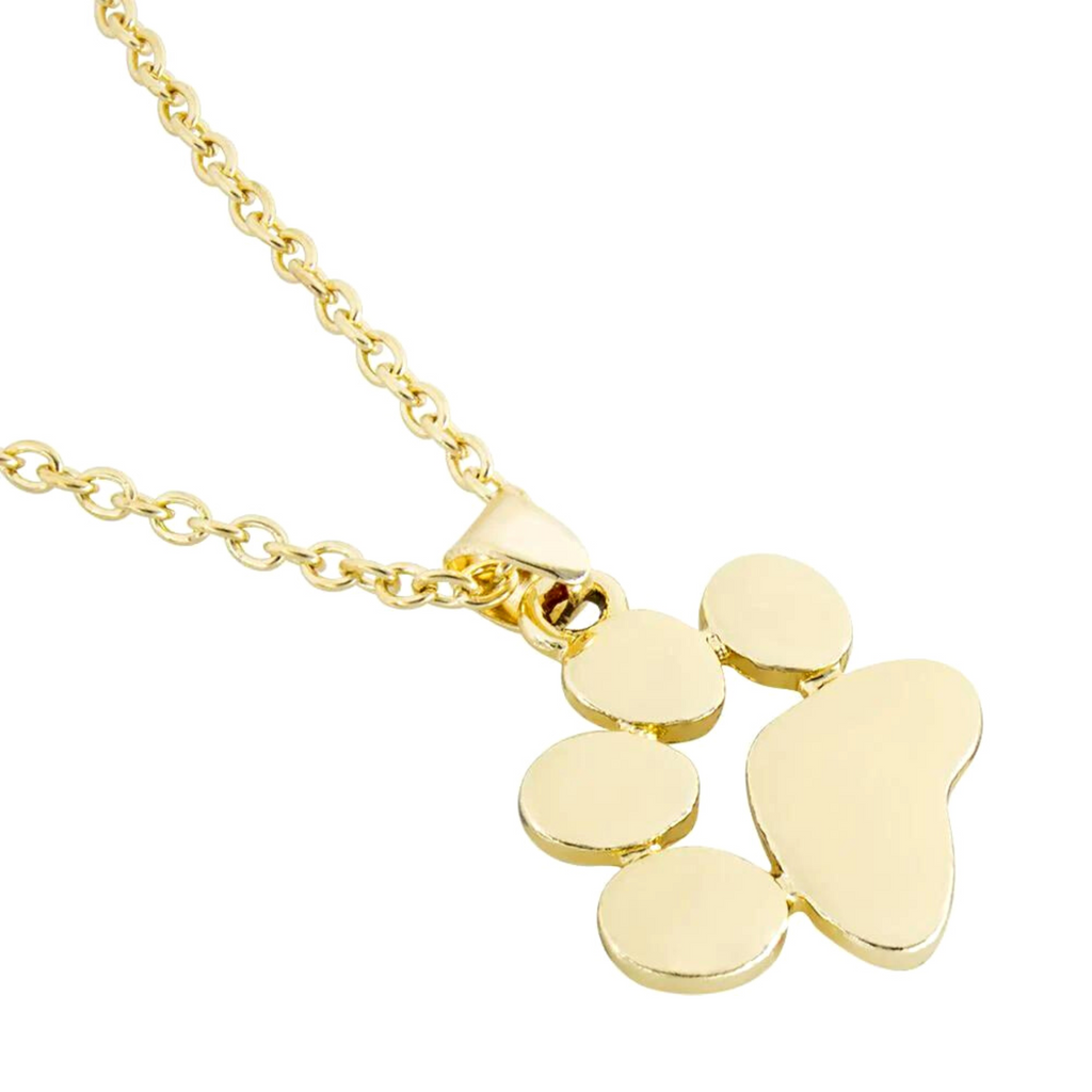 Maya's Grace Paw Print Pendant Necklace for Women, Gold and Silver Chain, Pet Lover's Gift