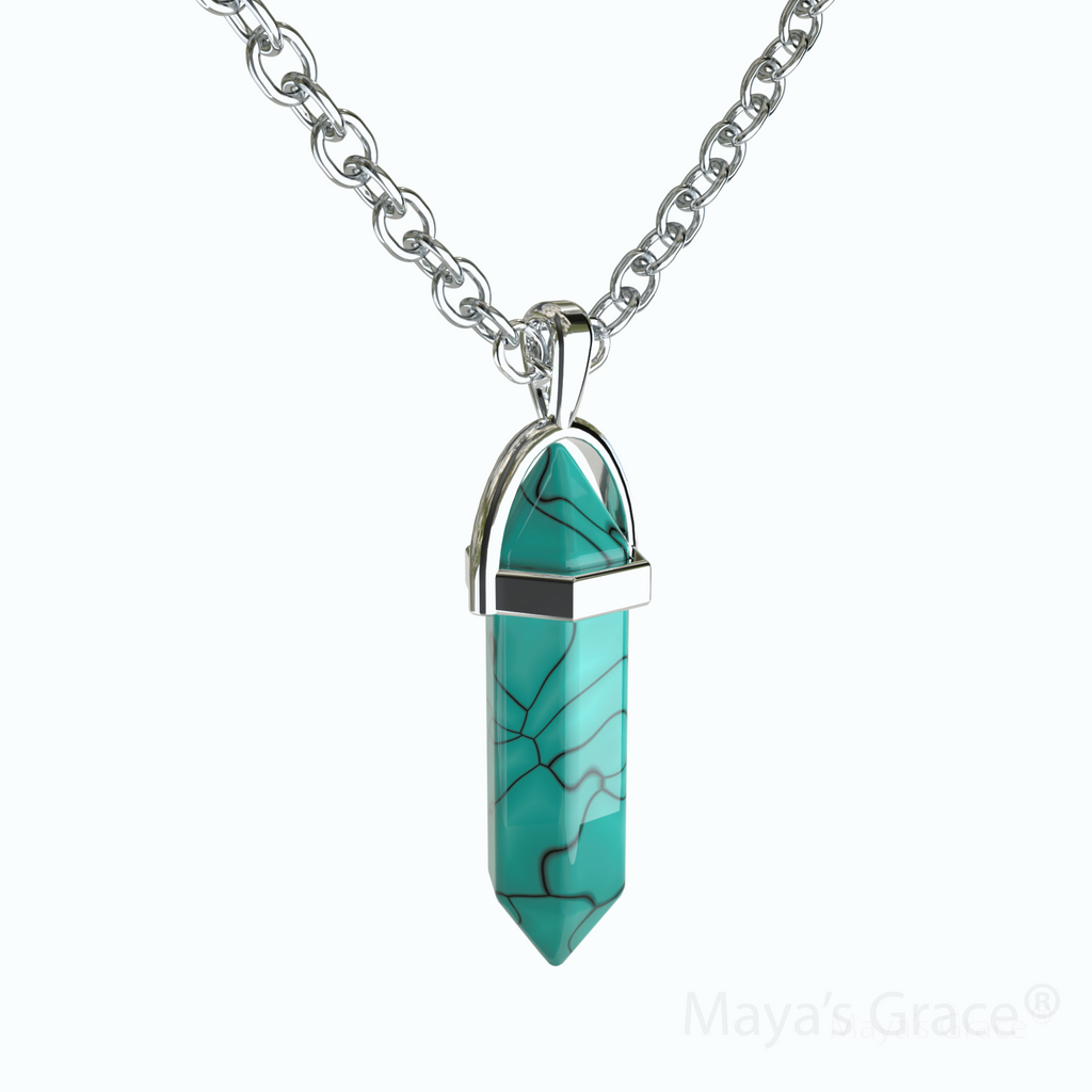 Maya's Grace Gem Stone Quartz Pendant Natural Crystal Necklaces for Women, Girls