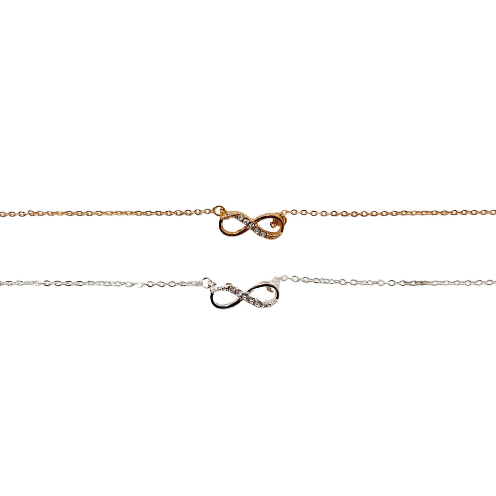 Maya's Grace Infinity Necklace - Elegant Gold & Silver Design