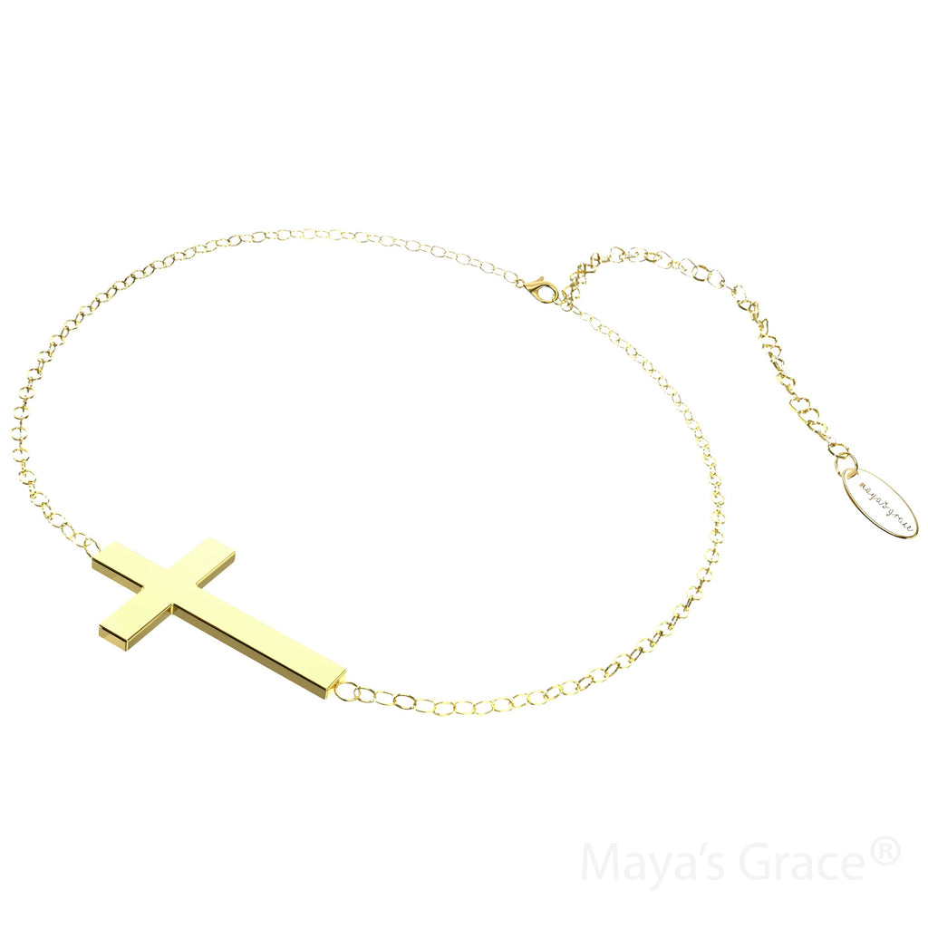 Maya's Grace Adjustable Cross Ankle Bracelet for Women