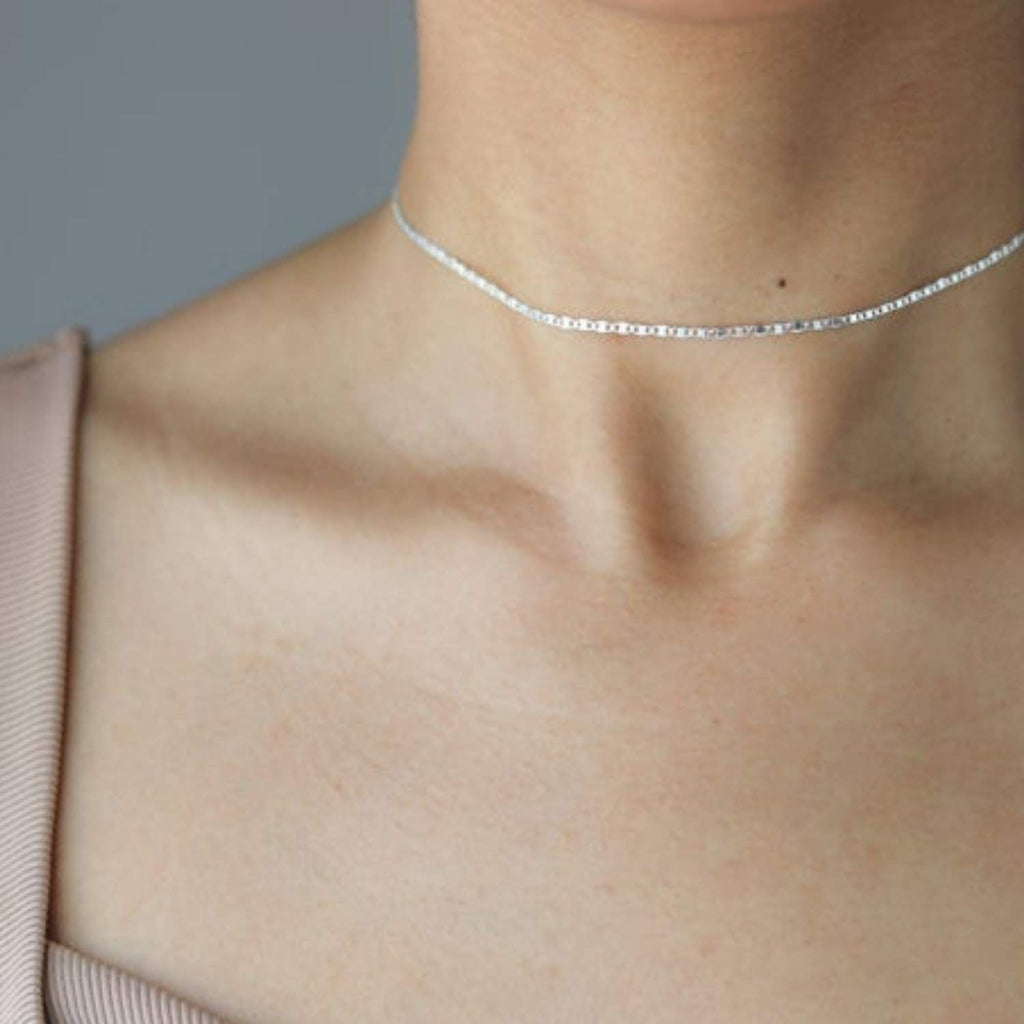 Maya's Grace Dainty Minimalist Choker Necklace for Women, Boho Jewelry, Gold and Silver Plated, Layering Necklace