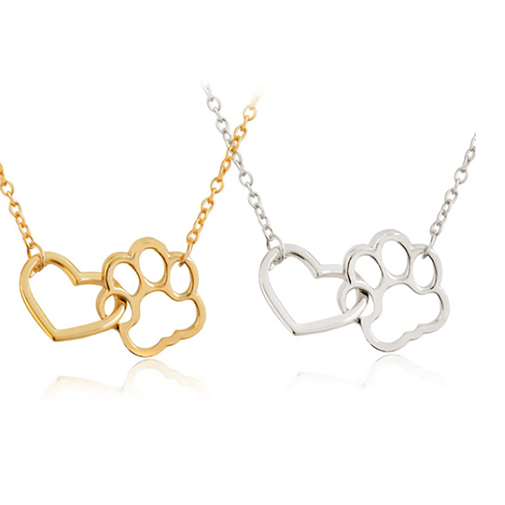 Maya's Grace Paw Print Heart Necklace for Dog and Cat Lovers