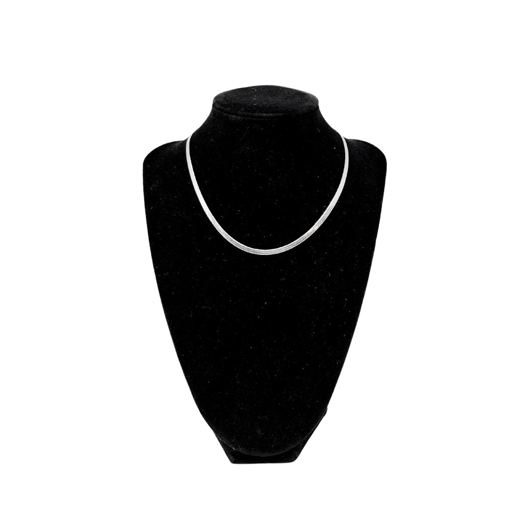 Maya's Grace Silver Snake Chain Necklace - Sleek and Stylish