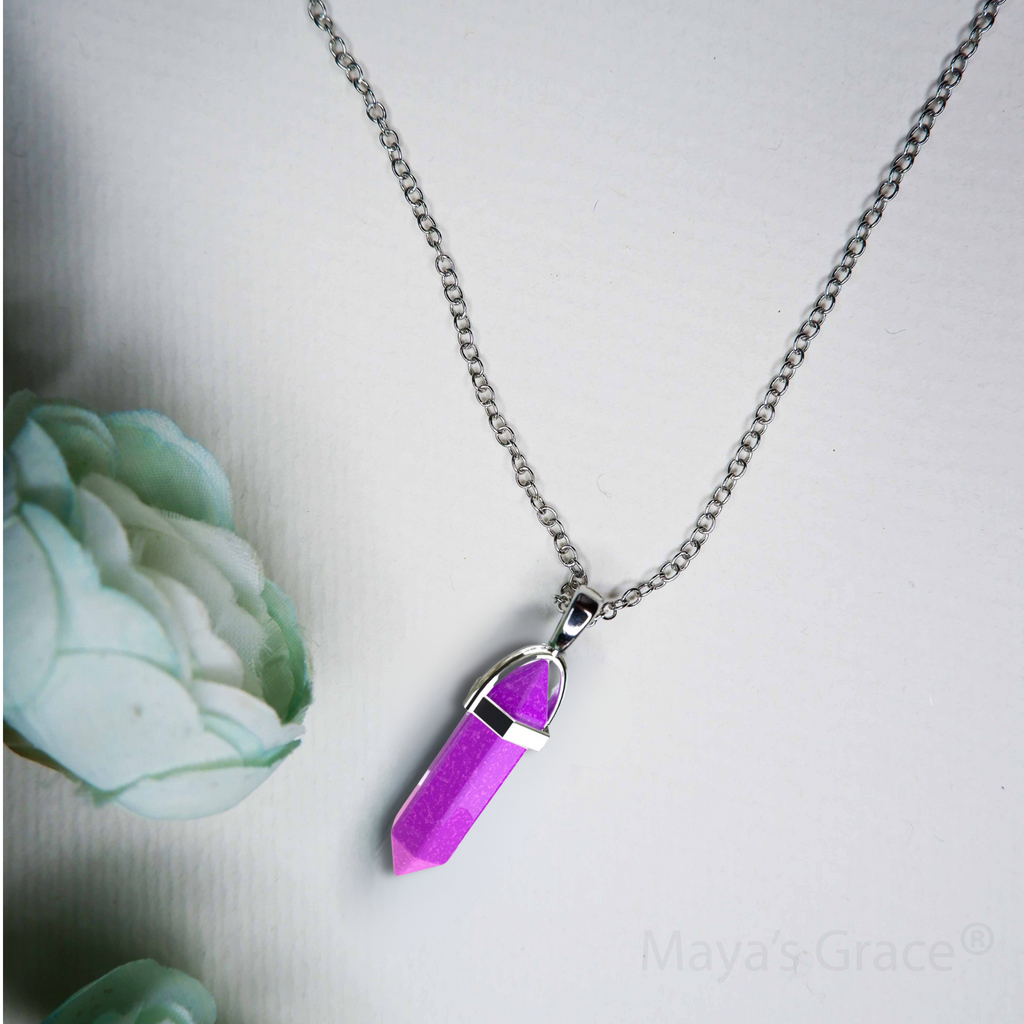 Maya's Grace Gem Stone Quartz Pendant Natural Crystal Necklaces for Women, Girls