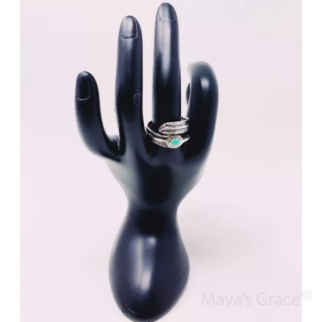 Maya's Grace Adjustable Feather Ring for Women