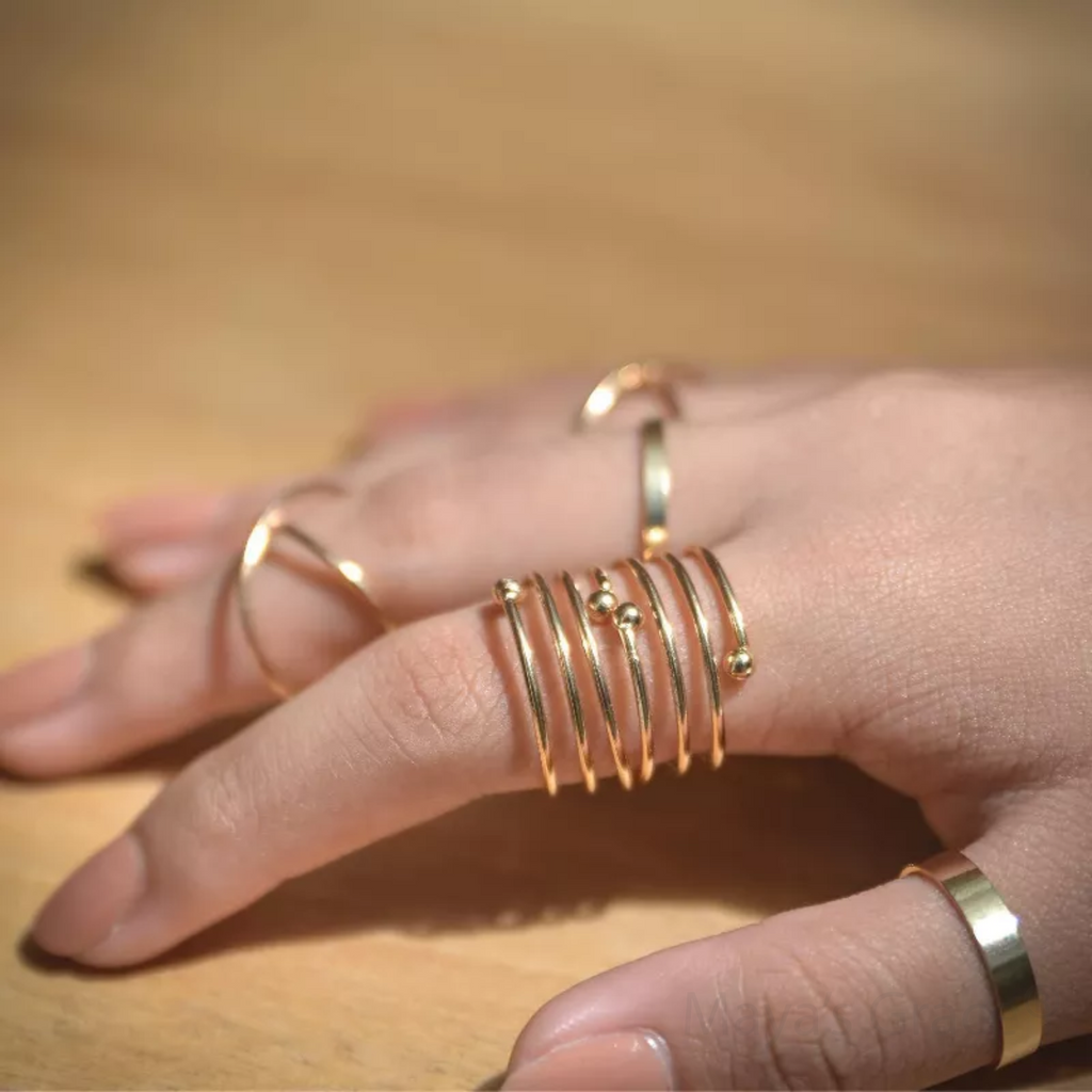 Maya's Grace Stackable Midi and Knuckle Rings Set for Women, 6-Piece Boho Aesthetic Jewelry in Gold and Silver