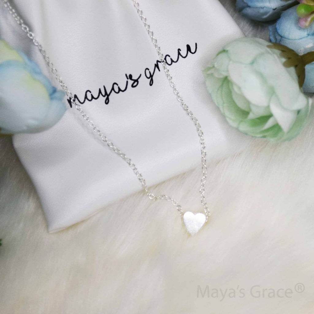 Maya's Grace Small Heart Pendant Choker Necklace for Women