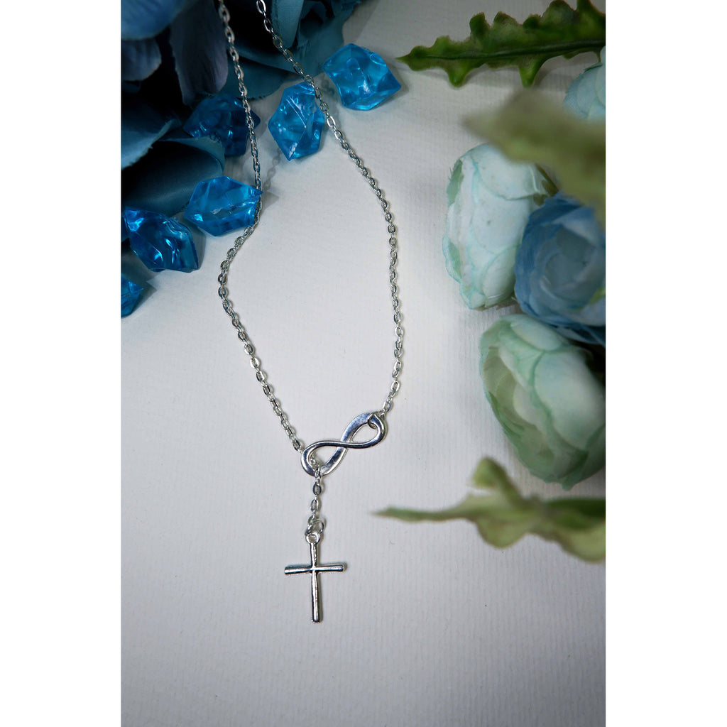 Maya's Grace Infinity Cross Necklace for Women, with Adjustable Cross Pendant Birthday Gift for Women