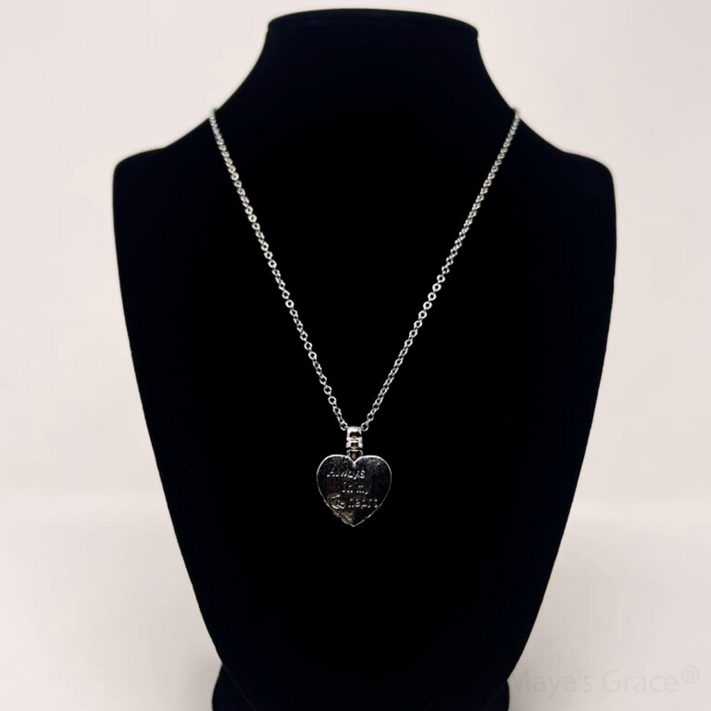 Maya's Grace Paw Print Heart Urn Necklace Dog Memorial Jewelry