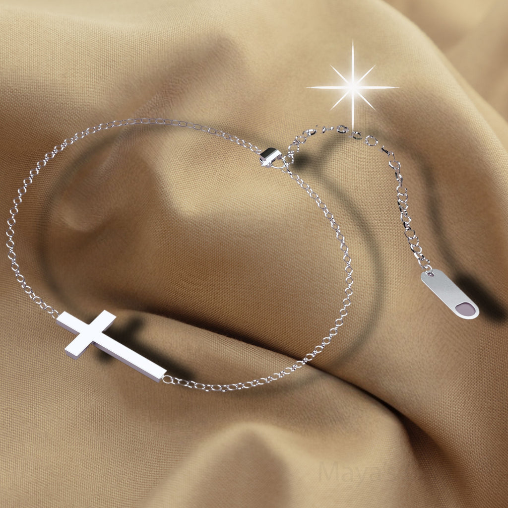 Maya's Grace Adjustable Cross Ankle Bracelet for Women