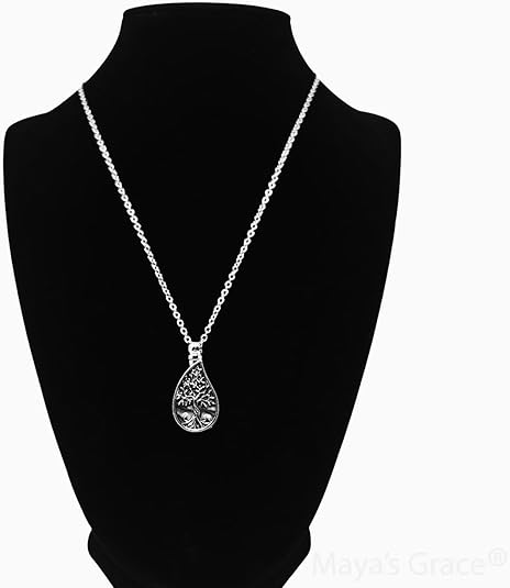 Maya's Grace Urn Necklaces for Ashes Tree of Life  Pendant Abalone Shell Tree of Life Cremation Jewelry for Ashes Memory Silver Necklace Jewelry for Women