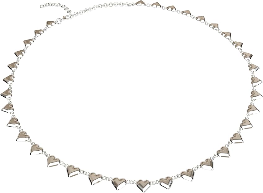 Maya' Grace Small Hearts Choker Gold Silver Plated Necklace for Women