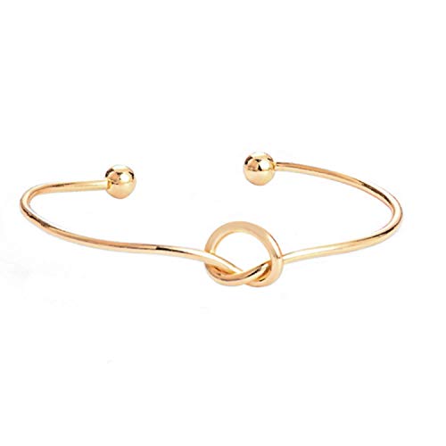 Women Fashion Silver Gold Plated Knot Cuff Bangle Bracelet Jewelry Gift New