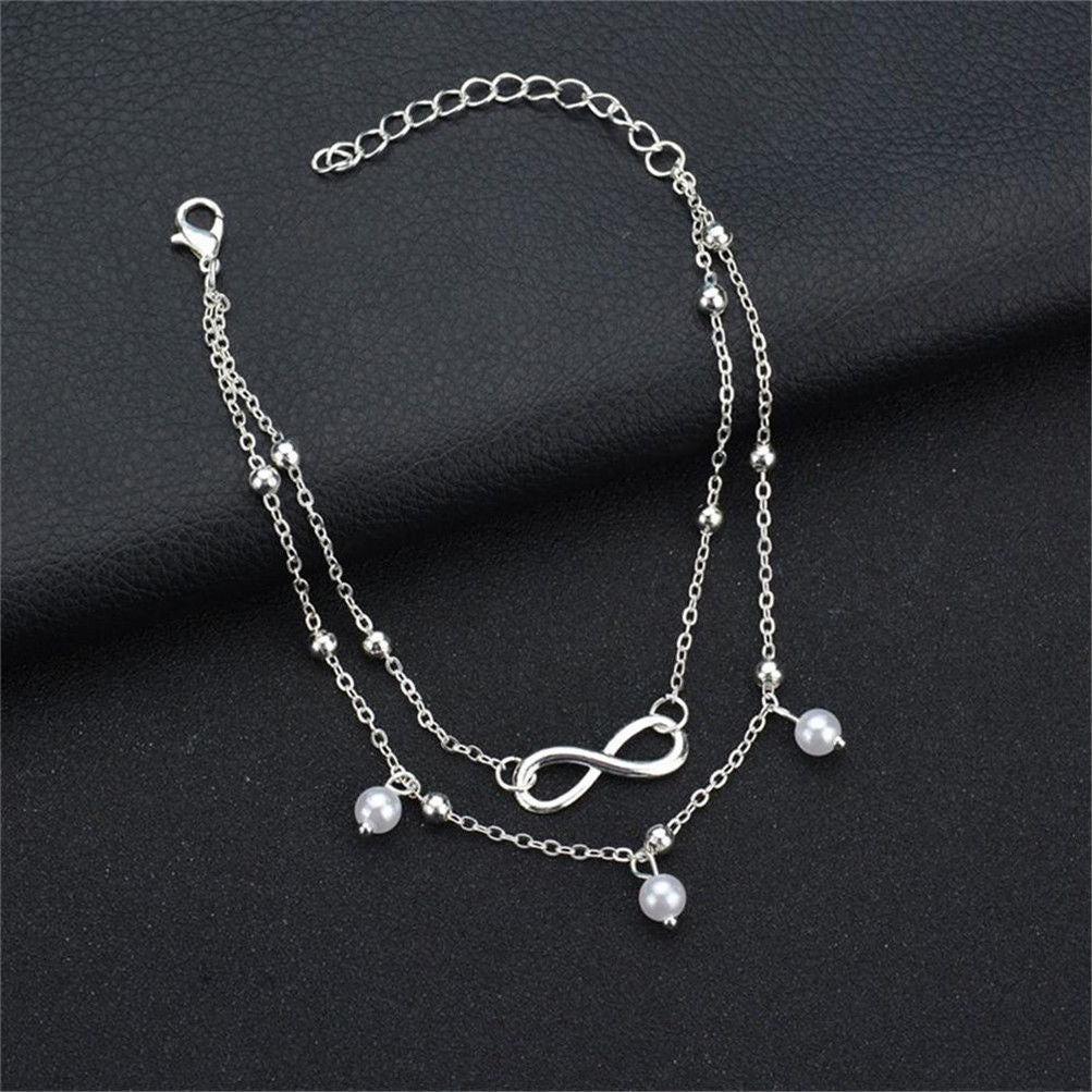 Infinity Love Womens Beauty Jewelry Pearl Charms Anklet Ankle Chain Bracelet