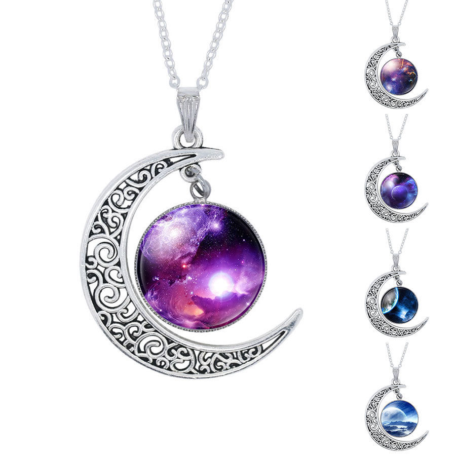Fashion Crescent Half Moon Astrological Pendant Wishbone Womens Beauty Necklace