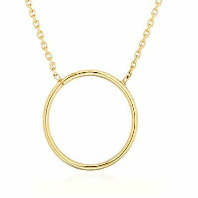 Fashion Women's Simple Circle Pendant Necklace Gold Plated Long Chain Necklaces