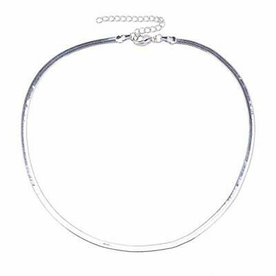 New Choker Necklaces for Women Sequins Simple Flat Blade Snake Collar Necklace