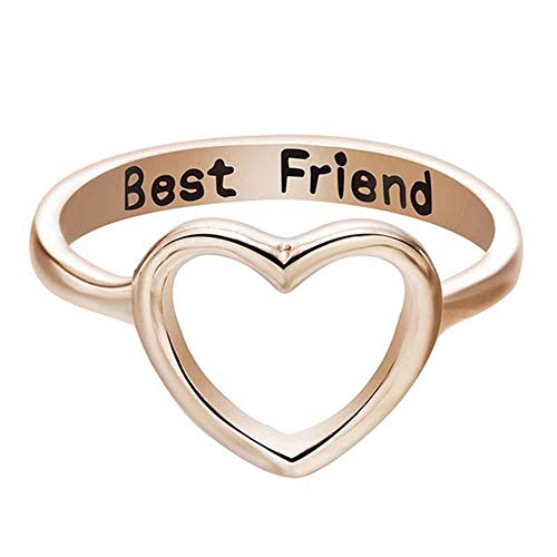 Women Love Heart Best Friend Ring Promise Jewelry Friendship Rings Girl Gift Hot