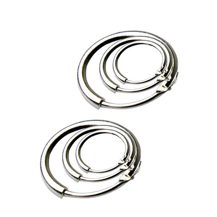 New Womens Beauty Fashion Silver Small Large Hoop Drop Round Durable Earrings