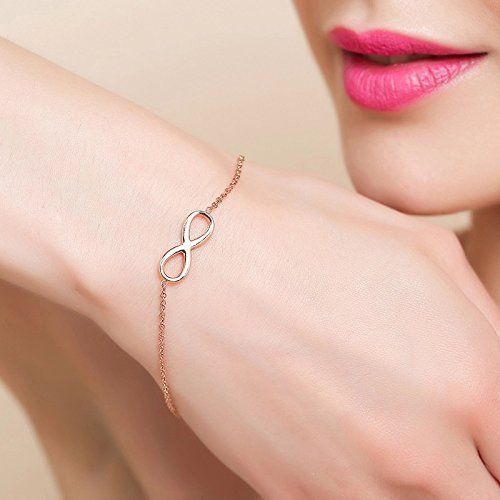 Infinity Love Charm Stainless Chain Womens Beauty Jewelry Silver GoId Bracelet