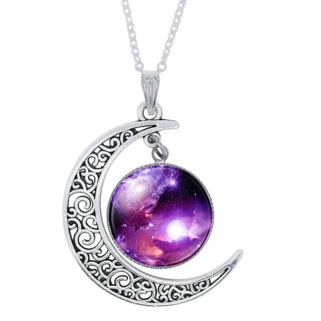 Fashion Crescent Half Moon Astrological Pendant Wishbone Womens Beauty Necklace